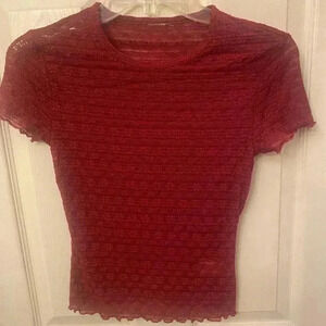 Women’s XS burgundy sheer blouse. New without tags.